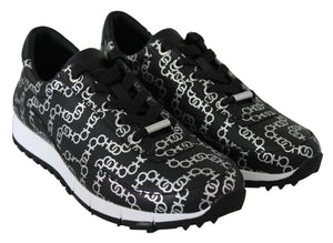 Elegante Leder-Sneakers in Schwarz und Silber