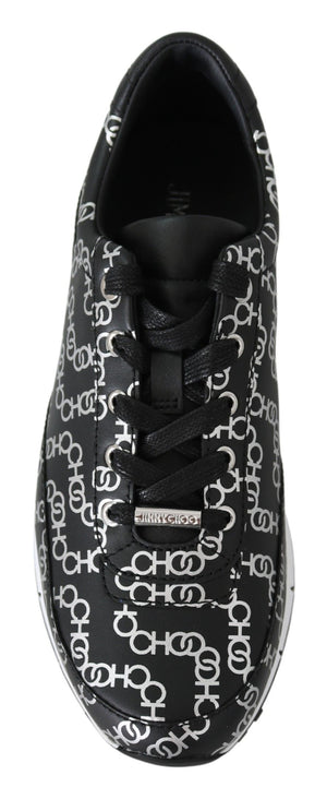 Elegante Leder-Sneakers in Schwarz und Silber
