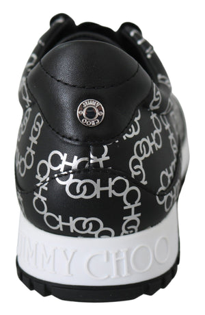 Elegante Leder-Sneakers in Schwarz und Silber