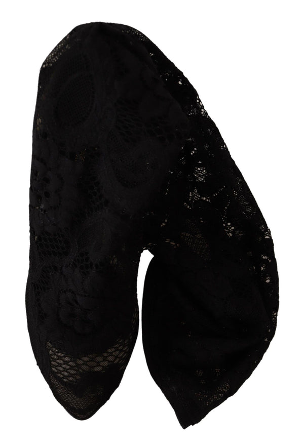 Schwarz Stretch Socken Taormina Spitze Stiefel Schuhe