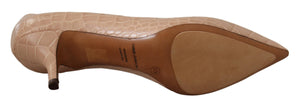 Beige Leder Spitze Absätze Pumps Schuhe