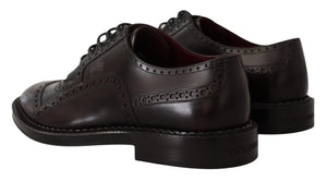 Lila Leder Oxford Wingtip Formelle Schuhe