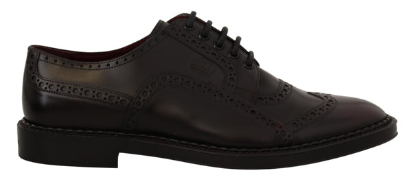 Lila Leder Oxford Wingtip Formelle Schuhe