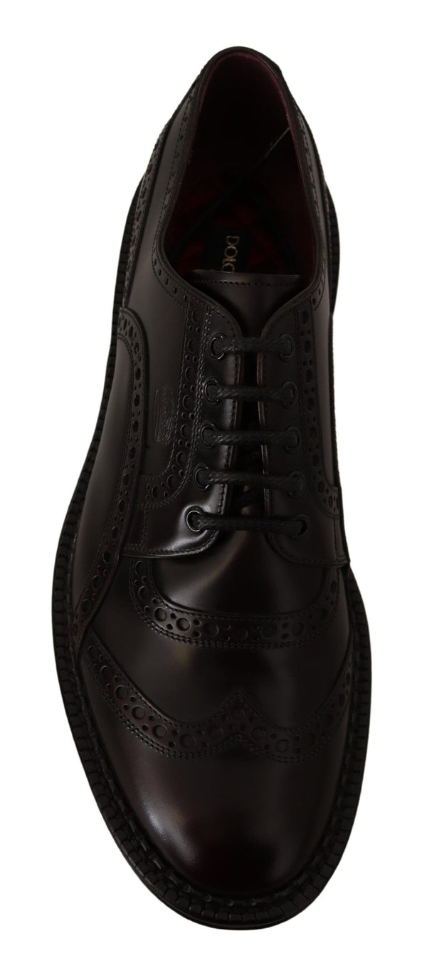 Lila Leder Oxford Wingtip Formelle Schuhe