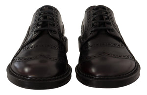 Lila Leder Oxford Wingtip Formelle Schuhe