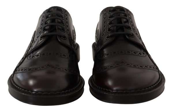 Lila Leder Oxford Wingtip Formelle Schuhe