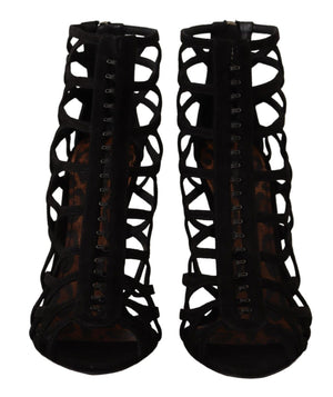 Schwarz Wildleder Stiletto Heels Bette Sandalen Schuhe
