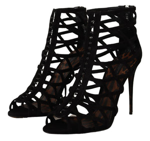Schwarz Wildleder Stiletto Heels Bette Sandalen Schuhe