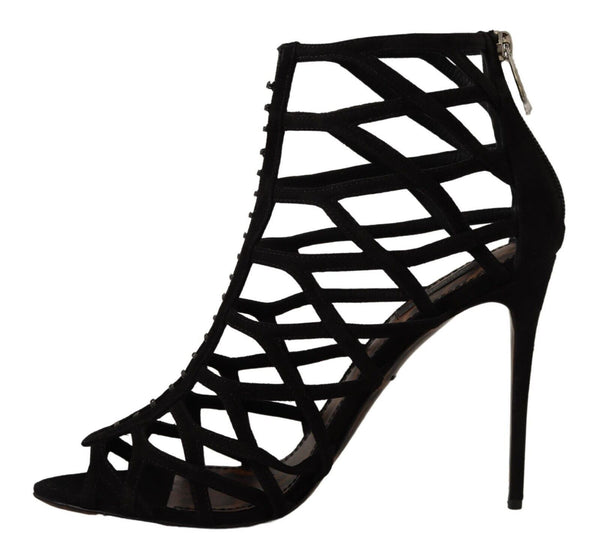 Schwarz Wildleder Stiletto Heels Bette Sandalen Schuhe