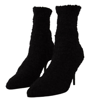 Schwarz Stiletto Heels Mid Calf Frauen Stiefel