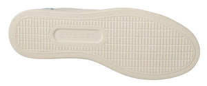 Weiß Blau Leder Low Top Turnschuhe Schuhe