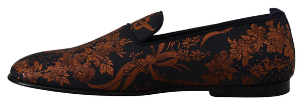 Blau Rost Floral Hausschuhe Loafers Schuhe