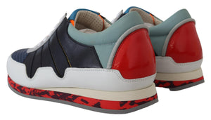 Multicolor Leder Sport Low Top Turnschuhe