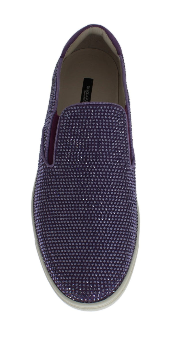 Lila Strass Canvas Logo Sneakers