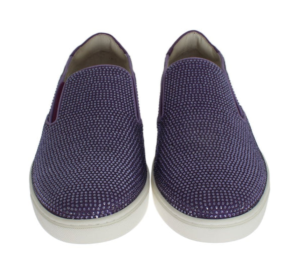 Lila Strass Canvas Logo Sneakers