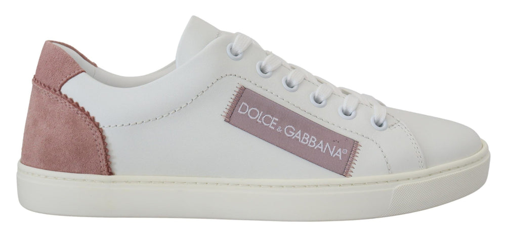 Weiß Rosa Leder Low Top Turnschuhe Schuhe