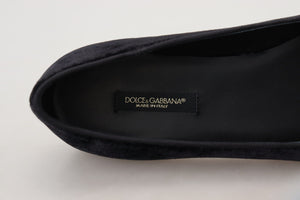 Schwarzer Samt Slip Ons Loafers Flats Schuhe