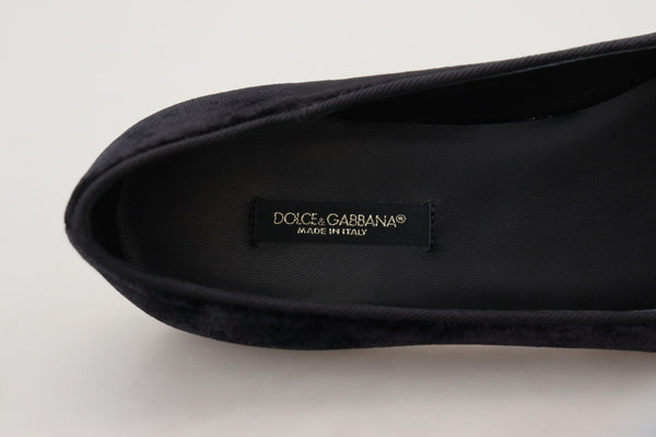 Schwarzer Samt Slip Ons Loafers Flats Schuhe