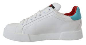 Weißes Leder Sneaker Portofino Logo Heart Schuhe