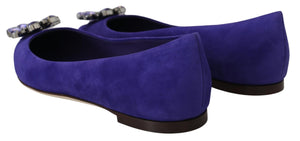 Lila Wildleder Kristalle Loafers Flats Schuhe