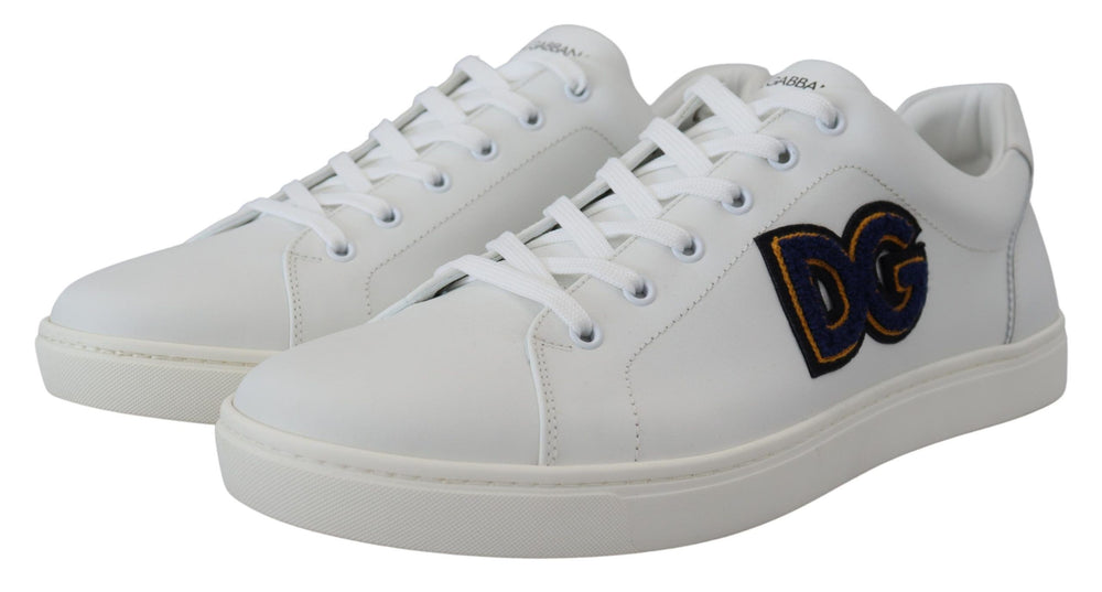 Weißes Leder DG Logo Casual Turnschuhe Schuhe