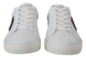 Weißes Leder DG Logo Casual Turnschuhe Schuhe