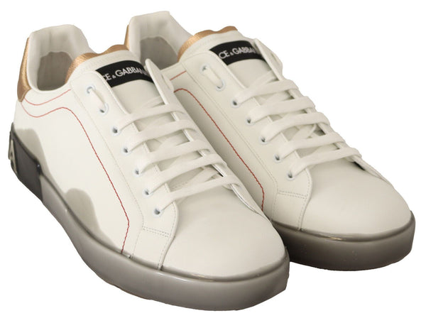 Weiß Gold Leder Low Top Turnschuhe Freizeitschuhe