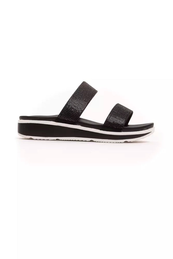 Schicke Strass-Doppelriemchen-Sandalen