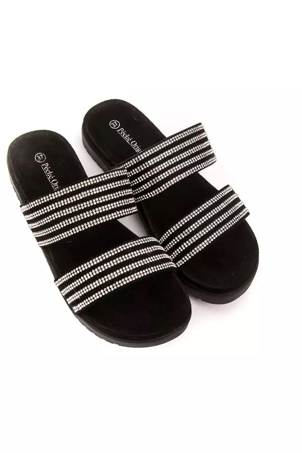 Silberne Textil-Sandalen für Damen