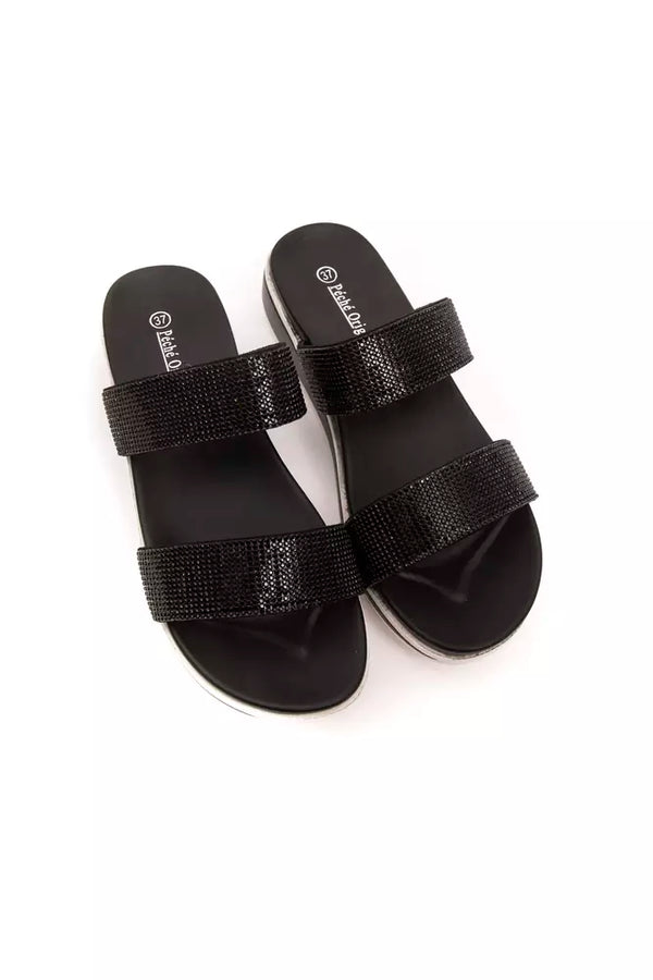 Schicke Strass-Doppelriemchen-Sandalen