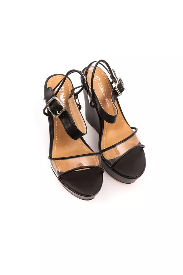 Schwarze Polyethylen-Sandale für Damen