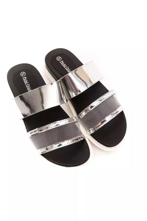 Silberne Polyethylen-Sandalette für Damen
