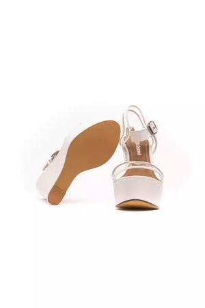 Weiße Polyethylen-Keilsandalette für Damen