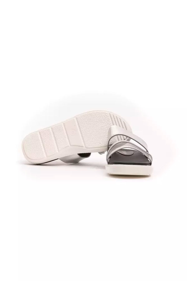 Silberne Polyethylen Damen Sandale