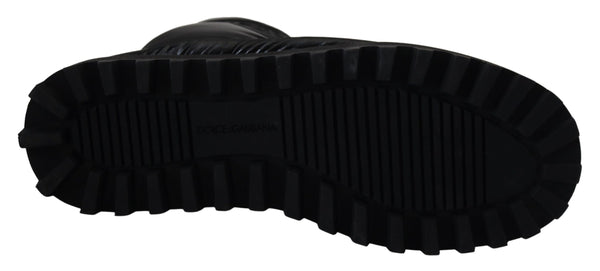 Schwarze Stiefel Gepolsterte Mittlere Wade Winterschuhe