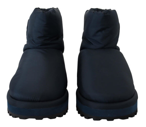 Blaue Nylonstiefel gepolsterte Schuhe mit mittlerer Wade