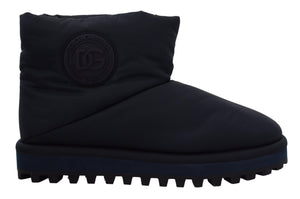 Blaue Nylonstiefel gepolsterte Schuhe mit mittlerer Wade