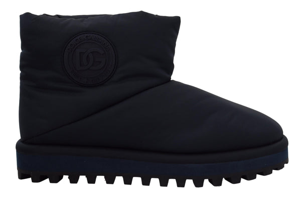 Blaue Nylonstiefel gepolsterte Schuhe mit mittlerer Wade