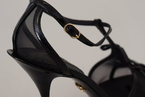 Schwarz Stiletto High Heels Sandalen Schuhe