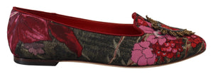 Multicolor Jacquard Heiliges Herz Patch Slip On Schuhe
