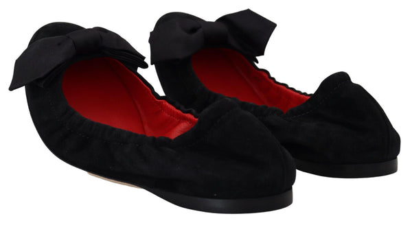 Schwarz Wildleder flach Slip On Ballett Schuhe