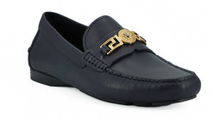 Elegante marineblaue Loafers aus Kalbsleder