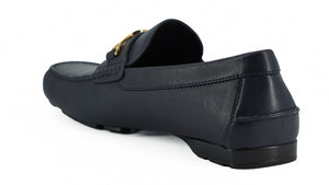 Elegante marineblaue Loafers aus Kalbsleder