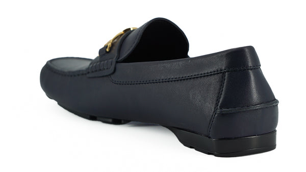 Elegante marineblaue Loafers aus Kalbsleder