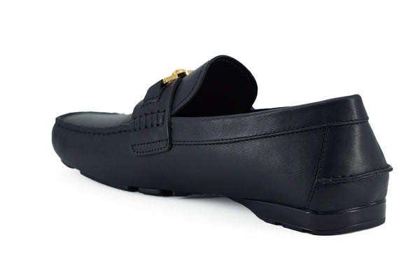 Elegante marineblaue Loafers aus Kalbsleder