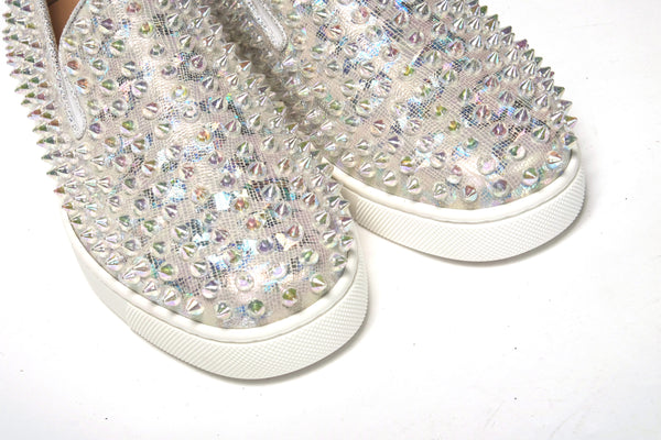 Weißer Ab/Clear Ab Roller Boot Frau flache Sneaker
