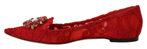 Rot Taormina Kristalle Loafers Flats Schuhe