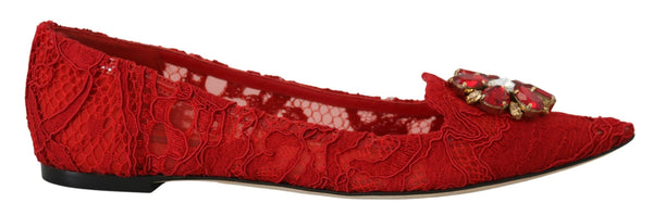 Rot Taormina Kristalle Loafers Flats Schuhe