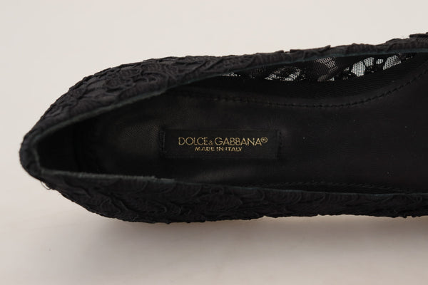 Schwarz Taormina Spitze Kristalle Flats Schuhe