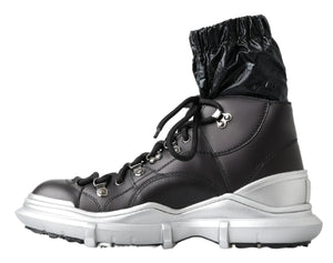 Schwarz Nylon Galileo High Top Turnschuhe Schuhe